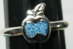 950-700-AP4 Turquoise Mini Rings - Apple Size 4