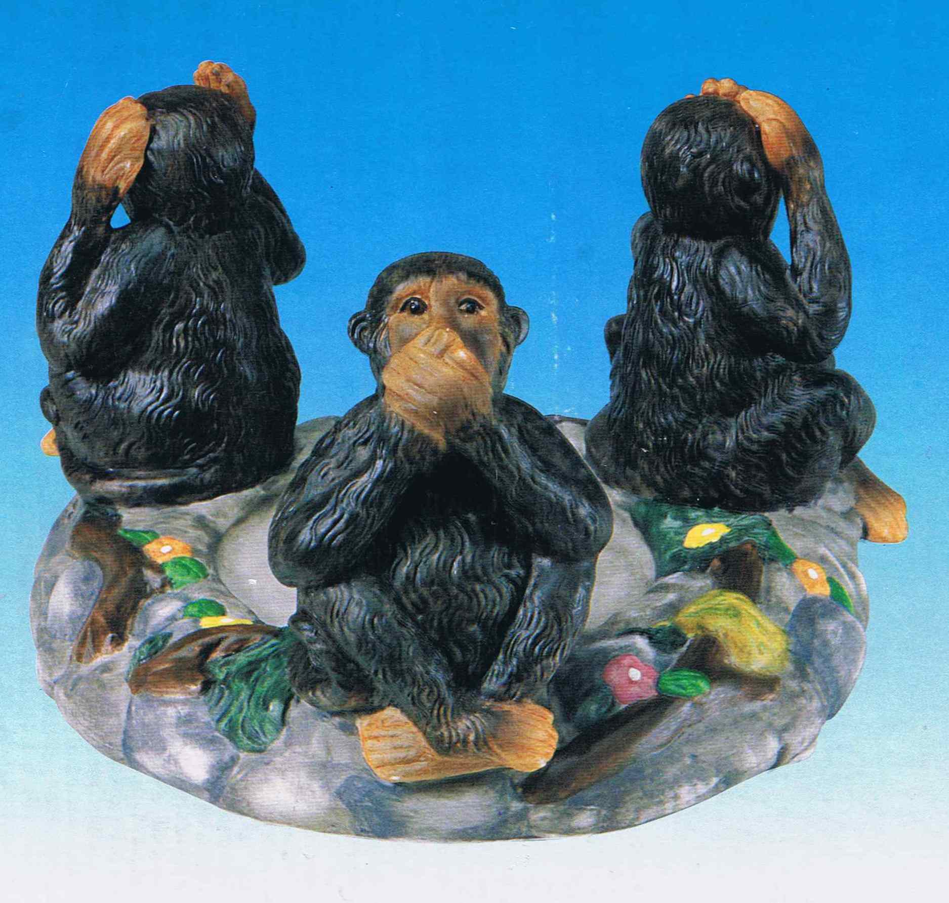 17436 No Evil Circle of Monkeys Candle Holder